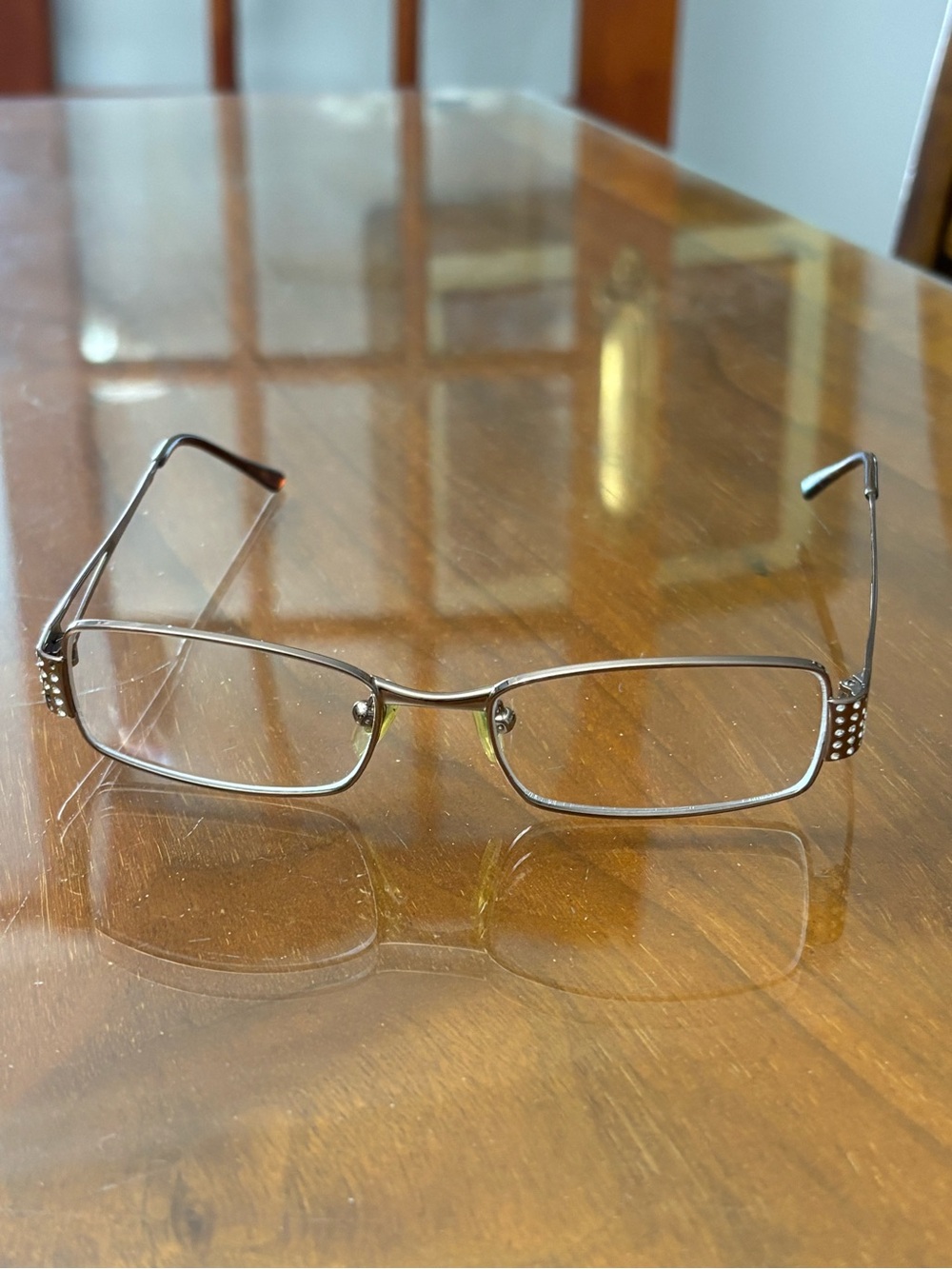 Authentic VERSACE bling Accent Rectangular Metal Glasses